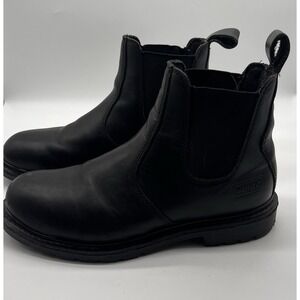 Men's Worx By Red Wing Pull On Steel Toe 12M Black Leather